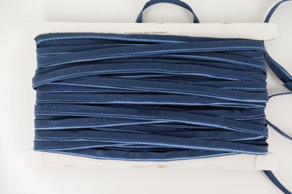 elastisches Glanz-Paspelband Breite 8 mm Marineblau